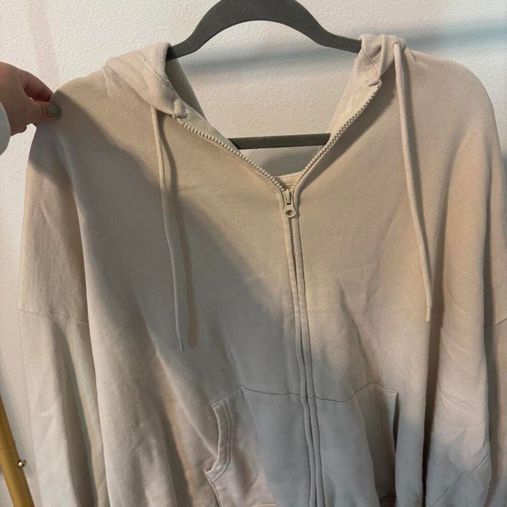 Old-navy Women's Cream and Tan Hoodie